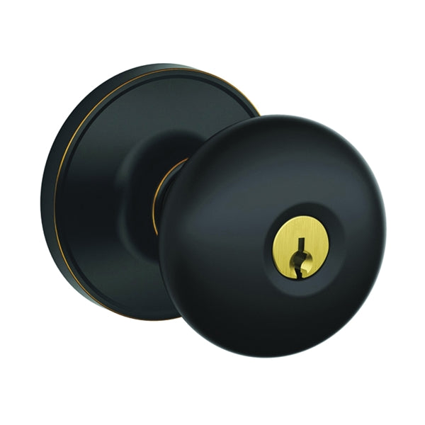 Schlage Stratus Series J54 STR 716 Keyed Entry Knob, Brass, Aged Bronze