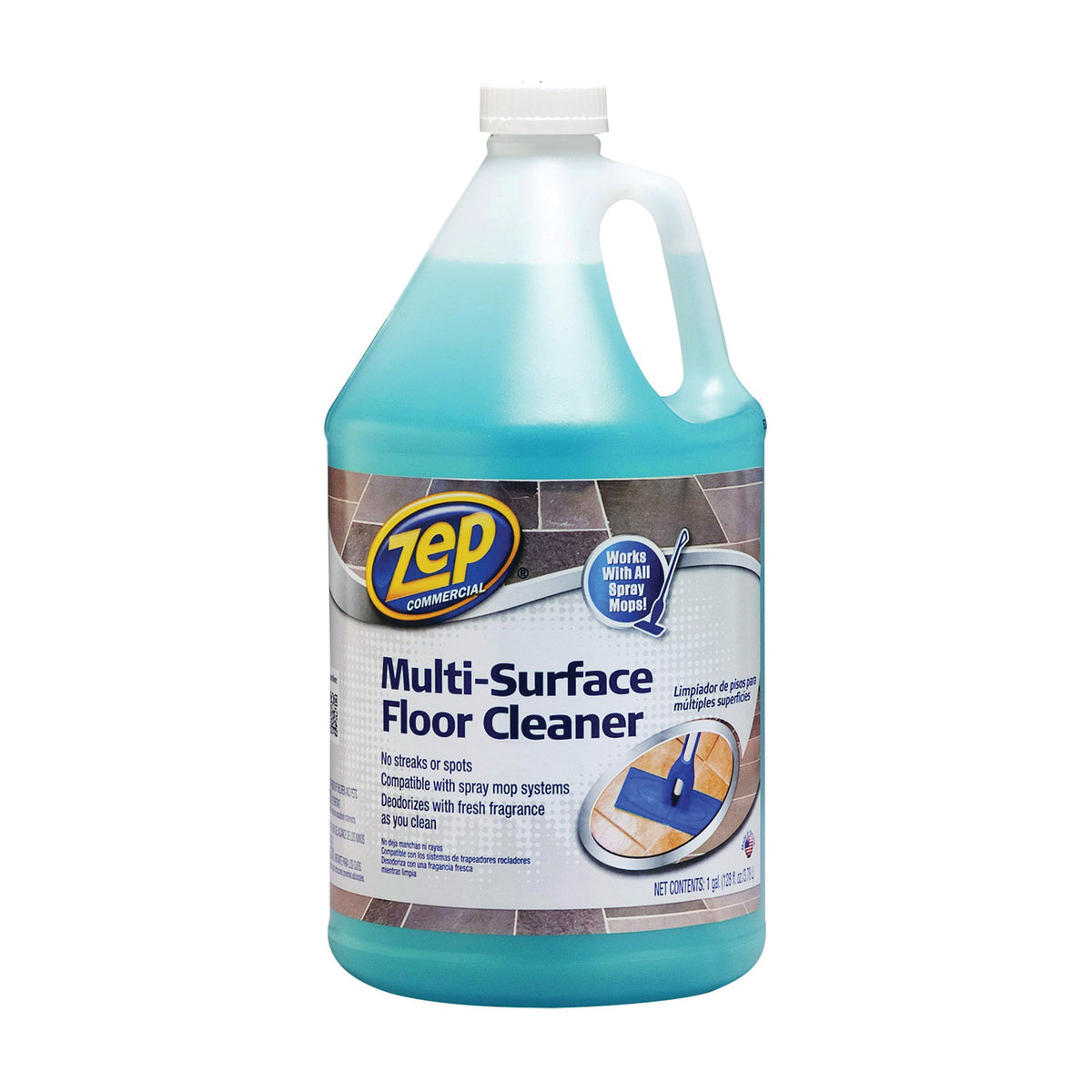 Zep ZUMSF128 Floor Cleaner, 1 gal Can, Liquid, Pleasant, Clear