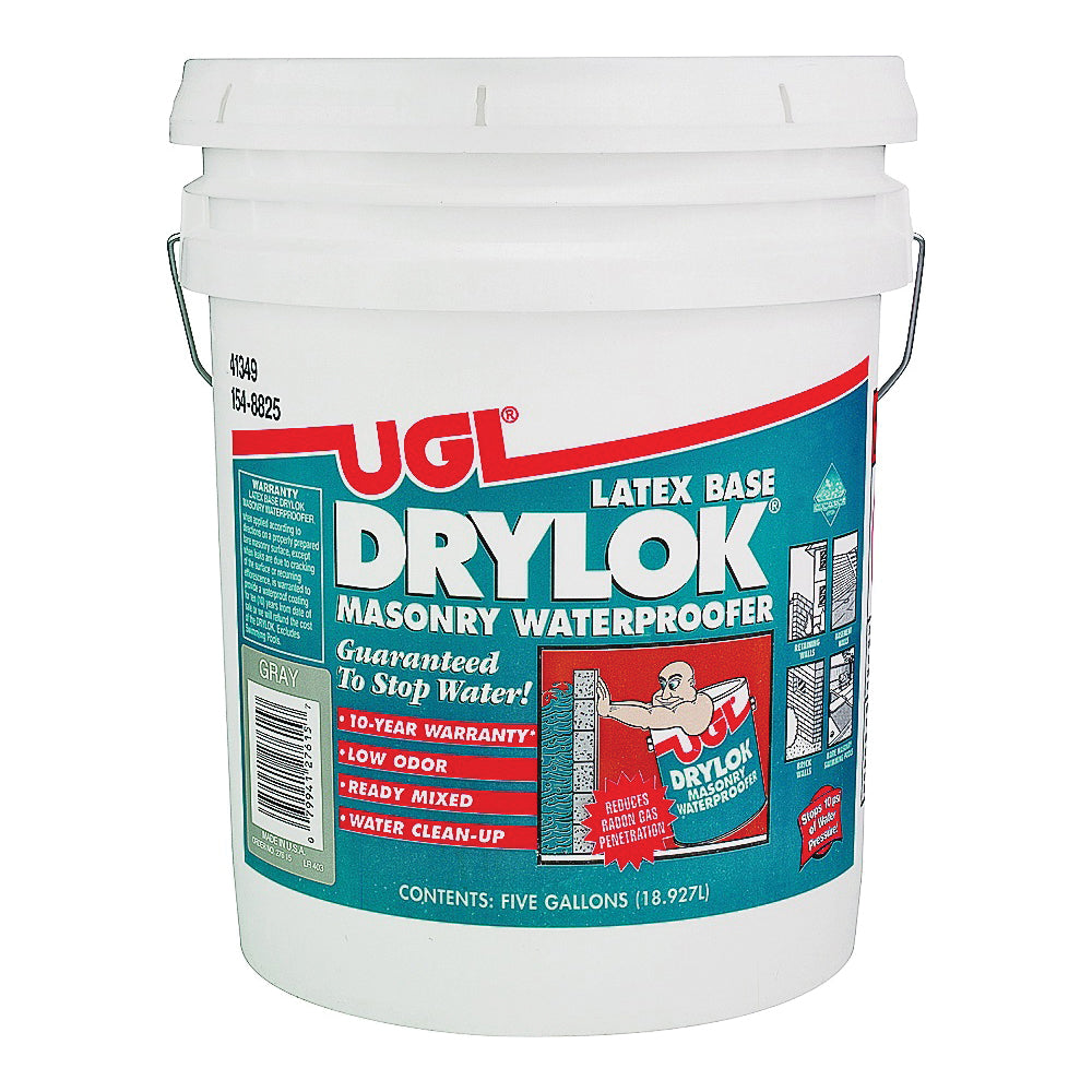 UGL DRYLOK 27615 Masonry Waterproofer, Gray, Liquid, 5 gal Pail