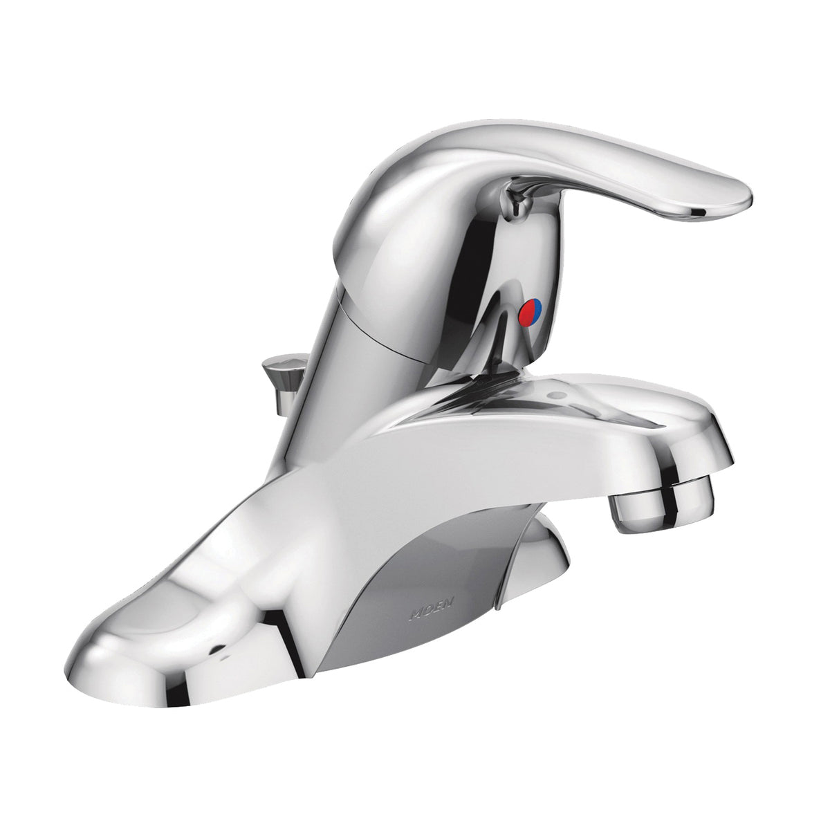 Moen Adler Series WS84503 Bathroom Faucet, 1.2 gpm, 1-Faucet Handle, Metal, Chrome Plated, Lever Handle, Low Arc Spout