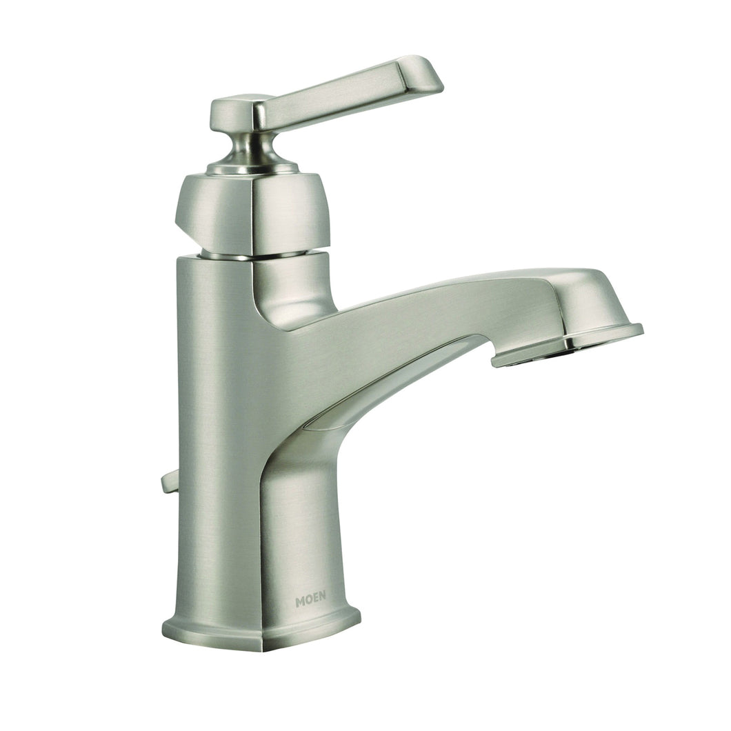 Moen Boardwalk Series WS84805SRN Bathroom Faucet, 1.2 gpm, 1-Faucet Handle, Metal, Brushed Nickel, Lever Handle