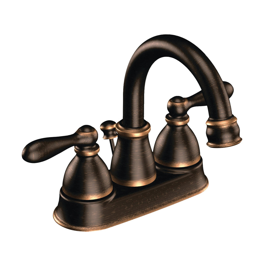 Moen Caldwell Series WS84667BRB Bathroom Faucet, 1.2 gpm, 2-Faucet Handle, Metal, Mediterranean Bronze, Lever Handle