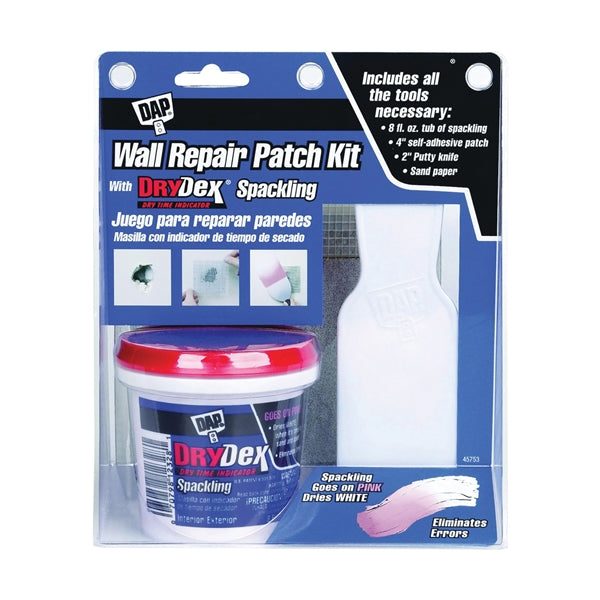 DAP 12345 Wall Repair Patch Kit White, White, 0.5 pt