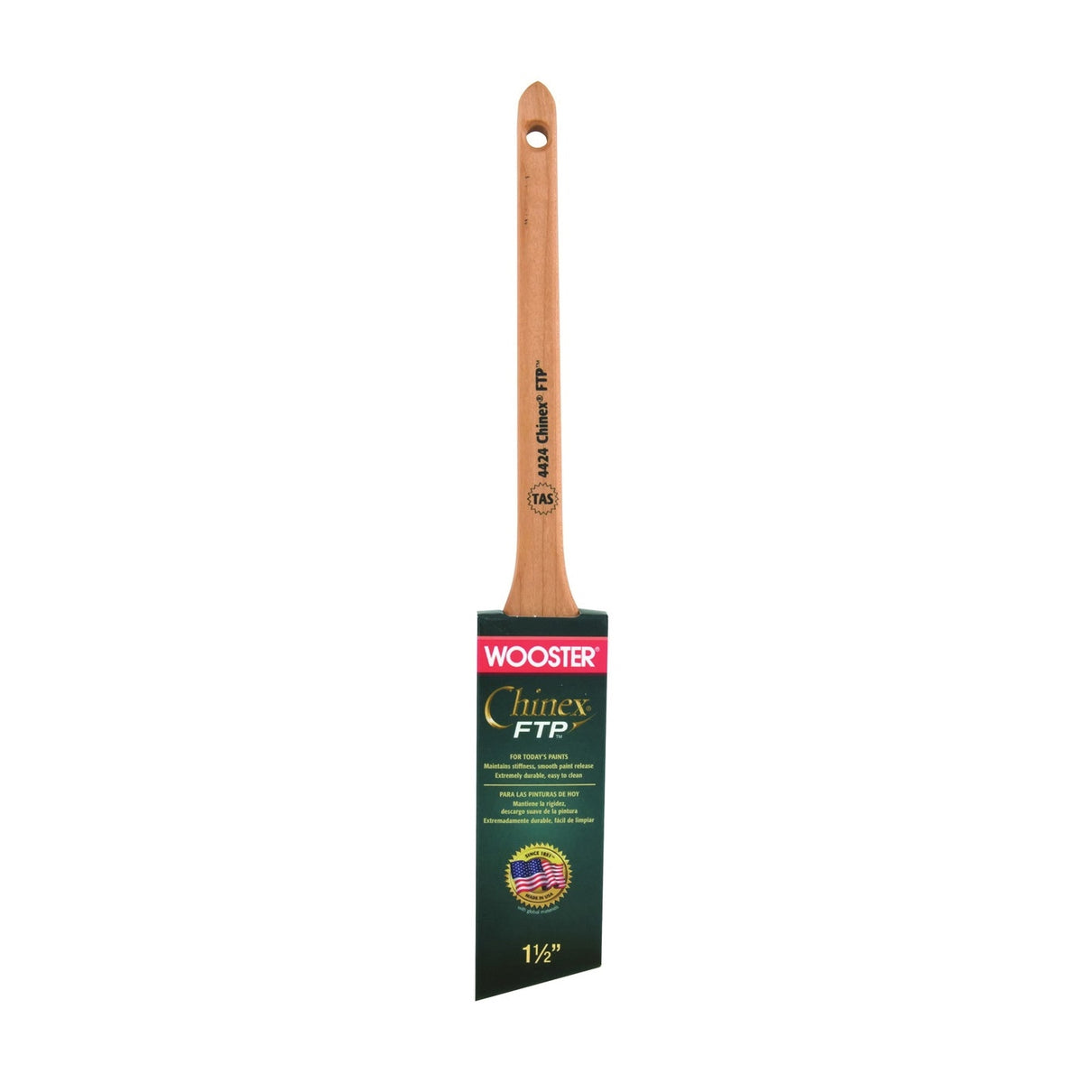 WOOSTER 4424-2 1/2 Paint Brush, 2-1/2 in W, 2-11/16 in L Bristle, Synthetic Fabric Bristle, Sash Handle