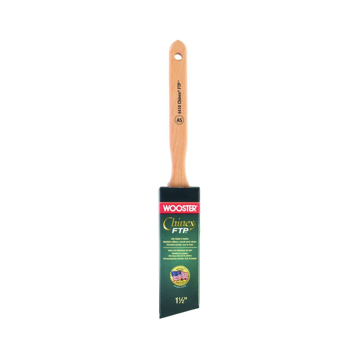 WOOSTER 4410-1-1/2 Paint Brush, 1-1/2 in W, 2-7/16 in L Bristle, Synthetic Bristle, Sash Handle
