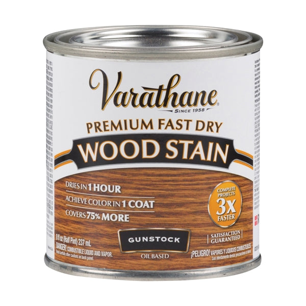 VARATHANE 262026 Wood Stain, Gunstock, Liquid, 0.5 pt, Can