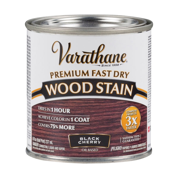 VARATHANE 262028 Wood Stain, Black Cherry, Liquid, 0.5 pt, Can