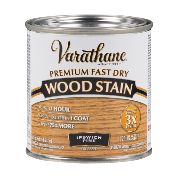 VARATHANE 262031 Wood Stain, Ipswich Pine, Liquid, 0.5 pt, Can