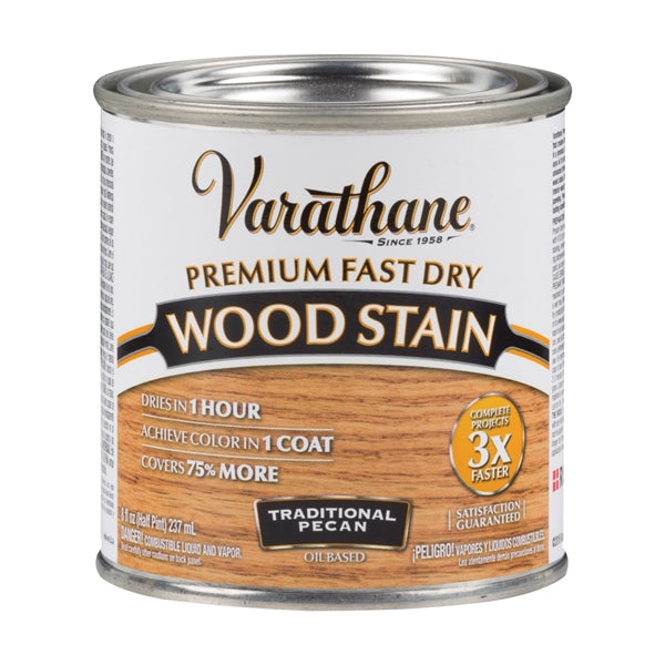 VARATHANE 262032 Wood Stain, Traditional Pecan, Liquid, 0.5 pt, Can