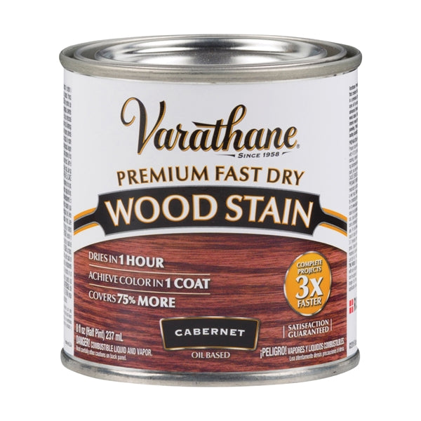 VARATHANE 262035 Wood Stain, Cabernet, Liquid, 0.5 pt, Can
