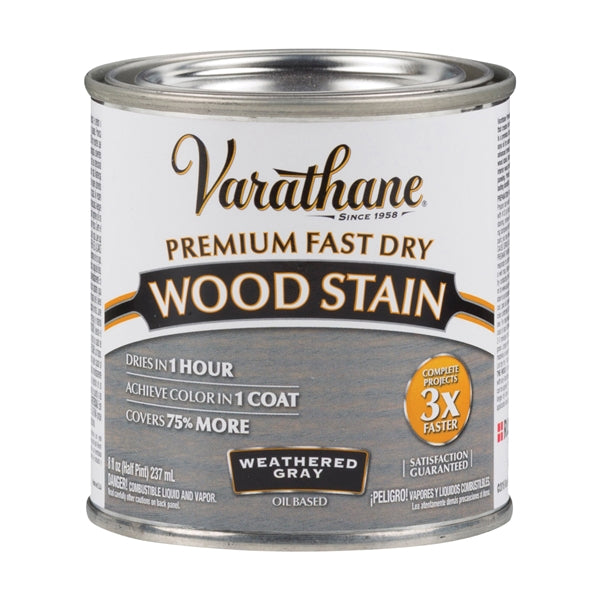 VARATHANE 269398 Wood Stain, Weathered Gray, Liquid, 0.5 pt, Can