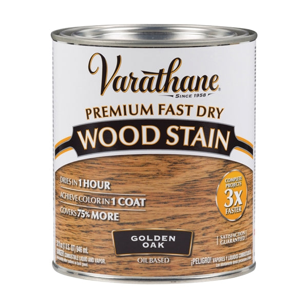 VARATHANE 262003 Wood Stain, Golden Oak, Liquid, 1 qt, Can