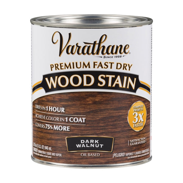 VARATHANE 262006 Wood Stain, Dark Walnut, Liquid, 1 qt, Can