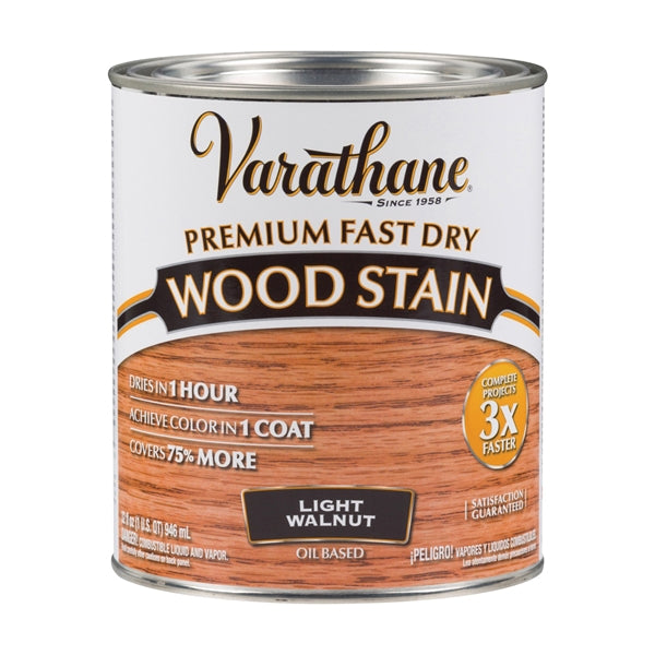 VARATHANE 262015 Wood Stain, Light Walnut, Liquid, 1 qt, Can