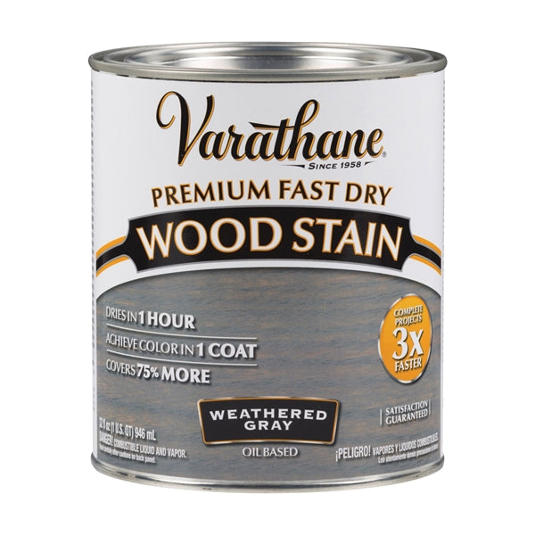 VARATHANE 269394 Wood Stain, Weathered Gray, Liquid, 1 qt, Can