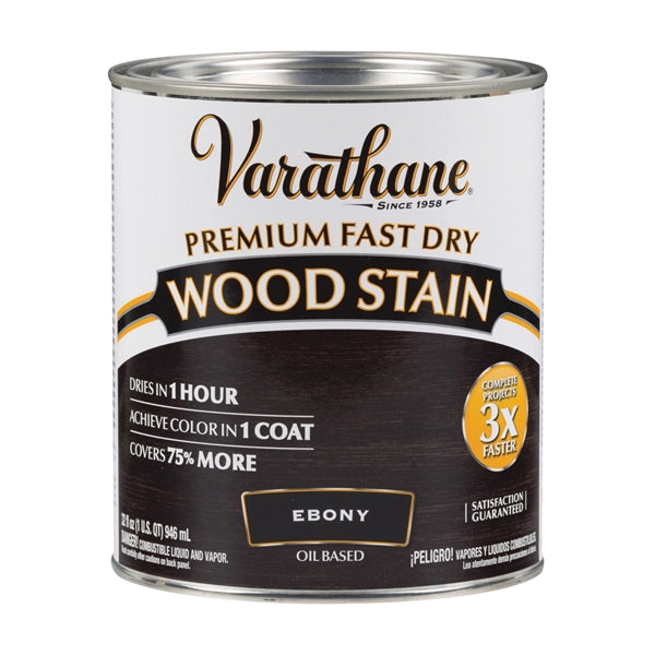 VARATHANE 269395 Wood Stain, Ebony, Liquid, 1 qt, Can