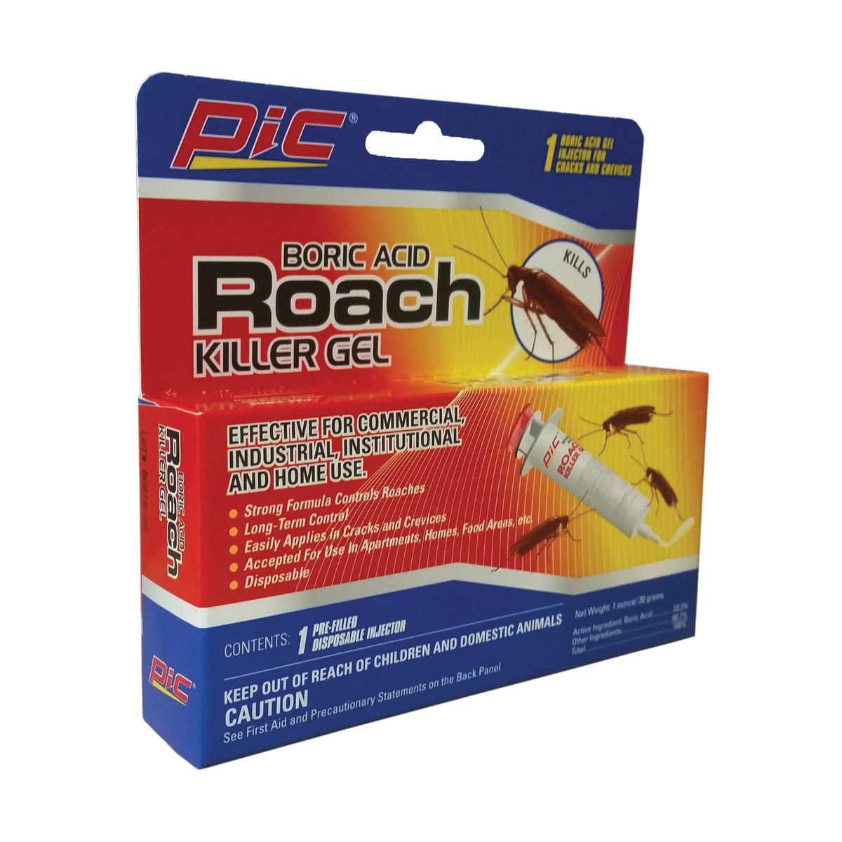Pic GEL-1 Roach Killer Gel, Solid, Characteristic, 30 g