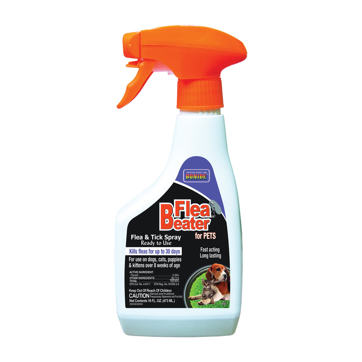 Bonide FleaBeater 042 Flea and Tick Spray, Liquid, Colorless, 16 oz