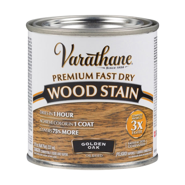 VARATHANE 262021 Wood Stain, Golden Oak, Liquid, 0.5 pt, Can