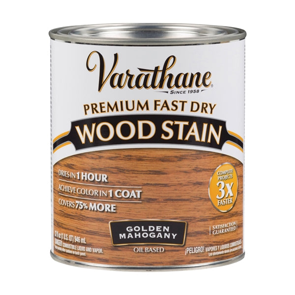 VARATHANE 262014 Wood Stain, Golden Mahogany, Liquid, 1 qt, Can