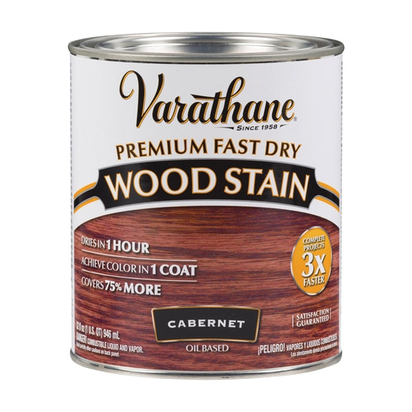 VARATHANE 262016 Wood Stain, Cabernet, Liquid, 1 qt, Can
