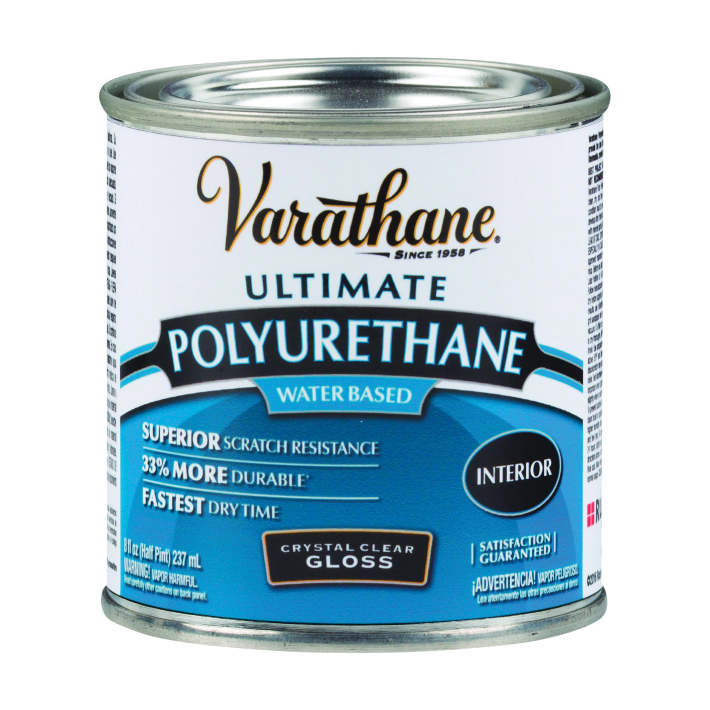 VARATHANE 200061H Polyurethane, Gloss, Liquid, Crystal Clear, 0.5 pt, Can