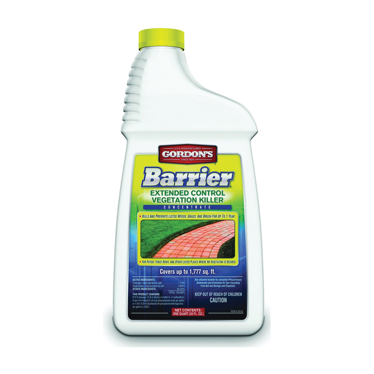 Gordon&#39;s Barrier 8131225 Vegetation Killer, Liquid, Light Yellow, 1 qt