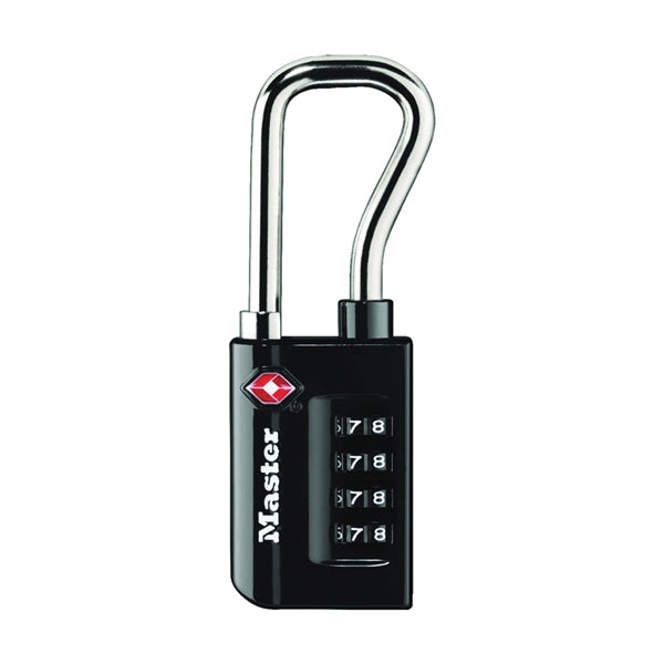 Master Lock 4696D Luggage Lock, 1/4 in Dia Shackle, 1-7/8 in H Shackle, Steel Shackle, Metal Body, 1-5/16 in W Body