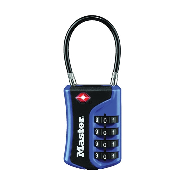 Master Lock 4697D Luggage Lock, 1/8 in Dia Shackle, 1-1/2 in H Shackle, Steel Shackle, Metal Body, 1-3/8 in W Body