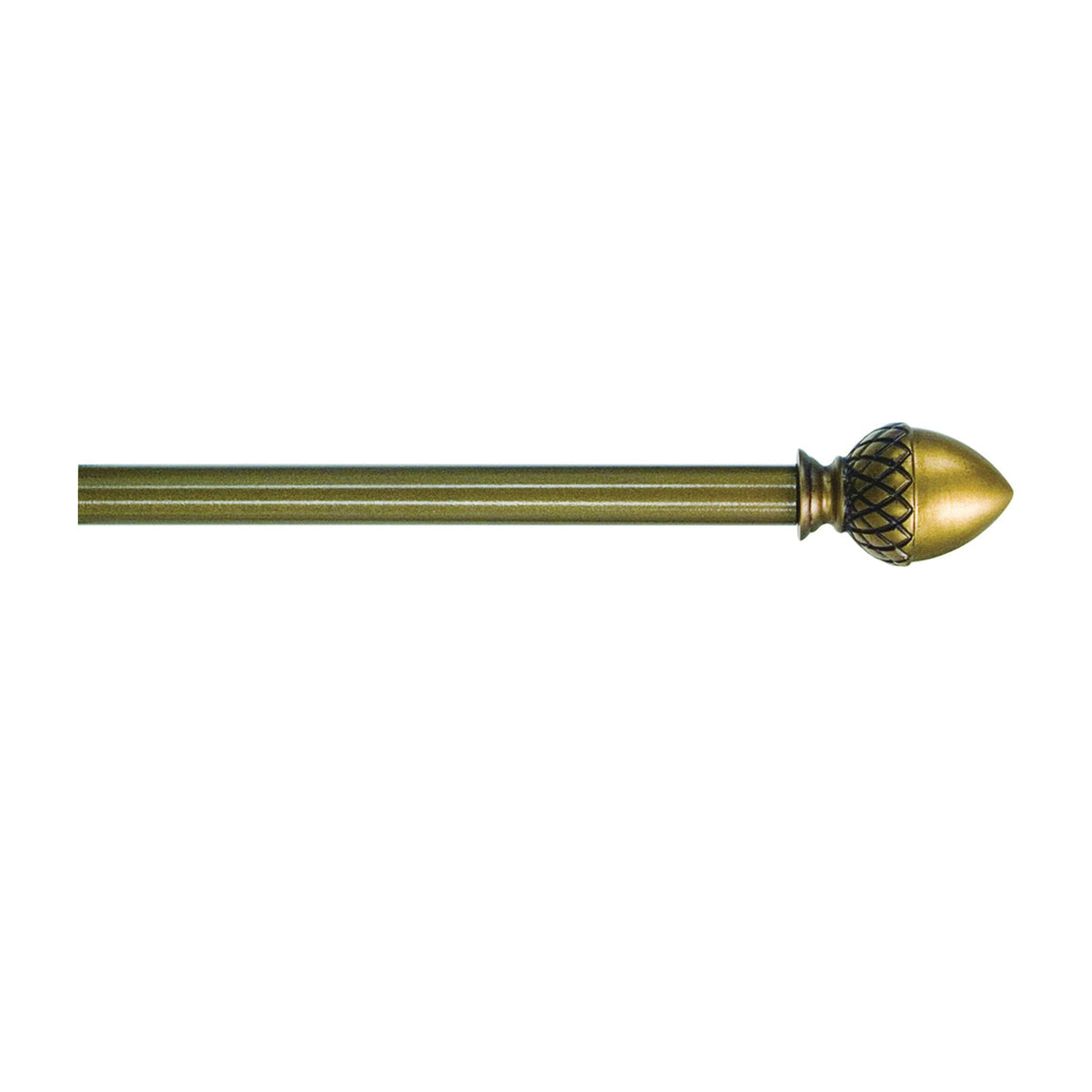 Kenney KN44100 Finial Rod, 1/2 in Dia, 28 to 48 in L, Plastic, Antique Brass