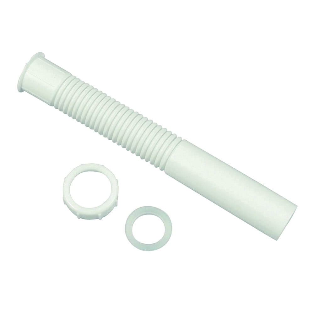 Danco 51068 Tailpiece Pipe Extension, 1-1/2 x 12 in, Slip-Joint, White