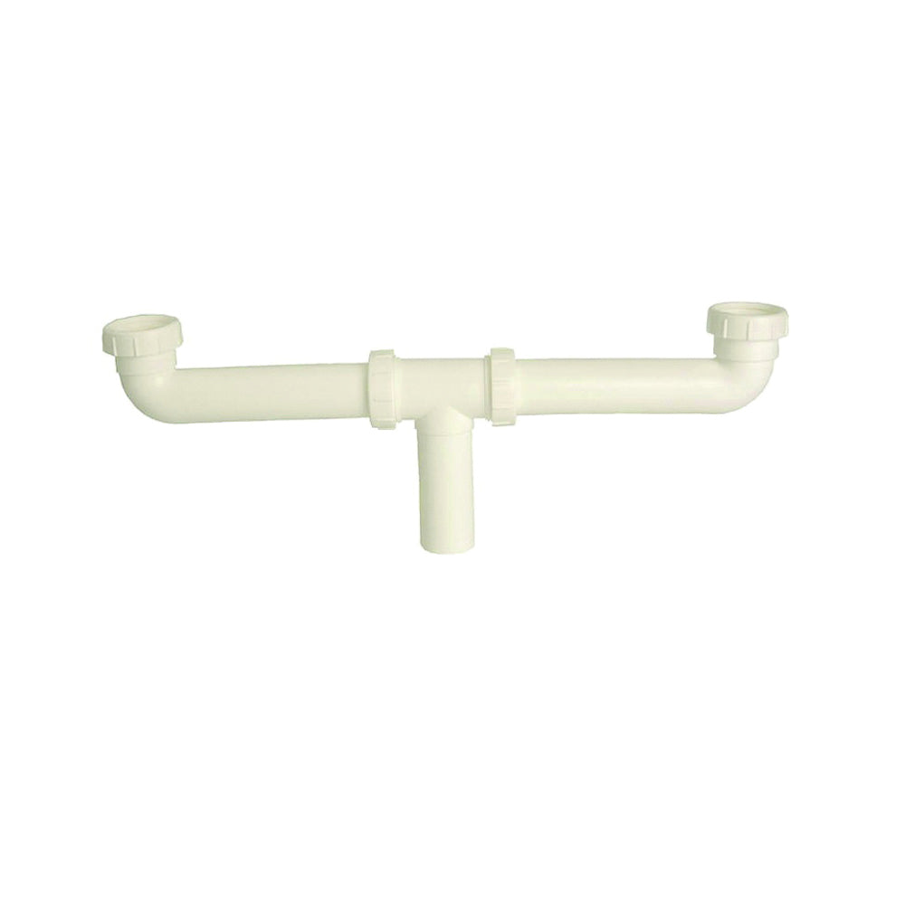 Danco 50974 Center Outlet Waste Drain Pipe, 1-1/2 in, Slip, Plastic, White
