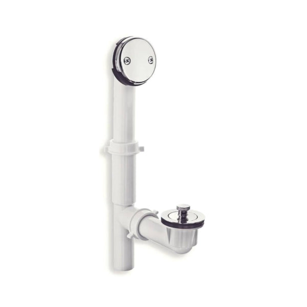 Danco 51933 Tub Drain Kit, Plastic, White, Chrome, For: Standard Size Tubs