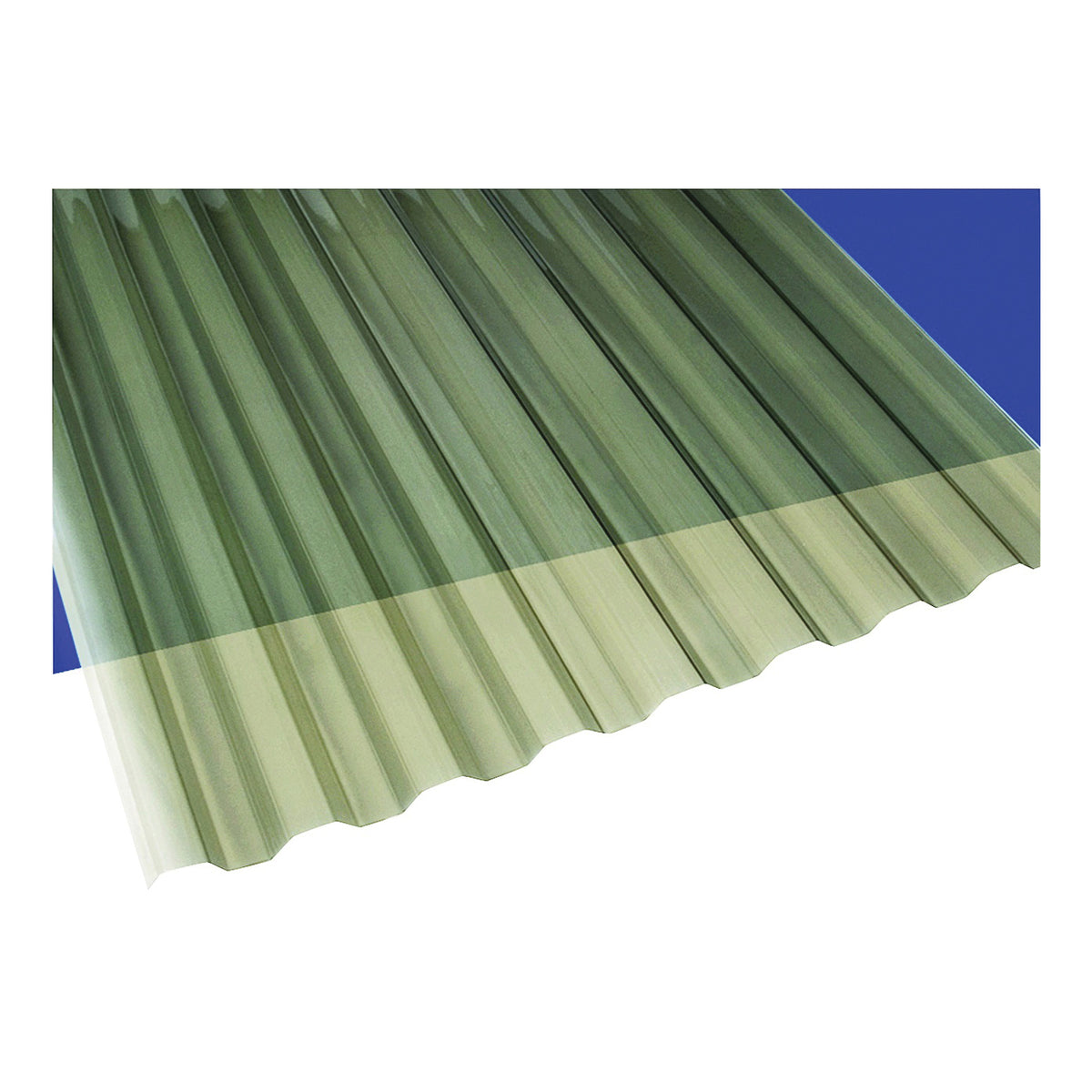 Suntuf 101929 Corrugated Panel, 8 ft L, 26 in W, Greca 76 Profile, 0.032 Thick Material, Polycarbonate, Solar Gray