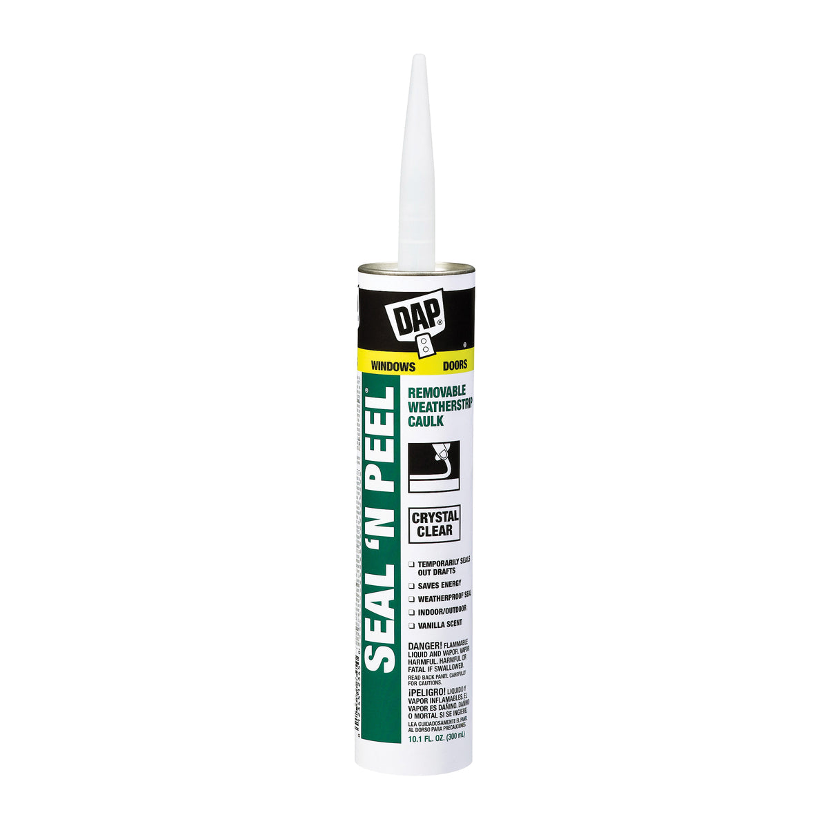 DAP Seal-N-Peel 18351 Weatherstrip Sealant, Clear, 40 to 100 deg F, 10.1 oz Cartridge