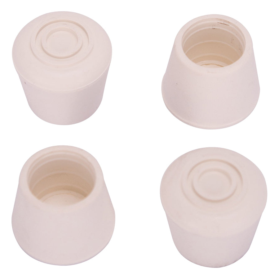 ProSource FE-50643-B Furniture Leg Tip, Round, Rubber, White, 3/4 in Dia, 0.76 in H