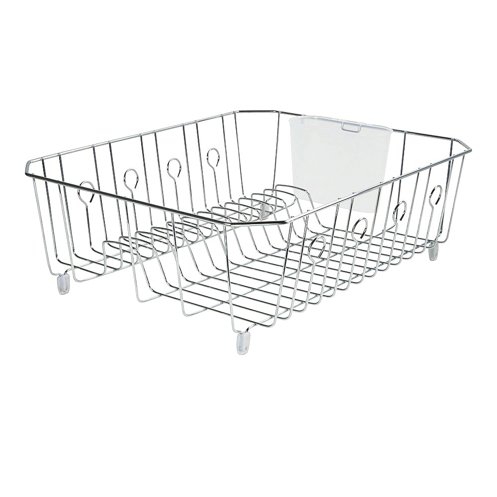 Rubbermaid 6032ARCHROM Wire Dish Drainer, 13 Dishes Capacity, 17.62 in L, 13.81 in W, 5.93 in H, Chrome