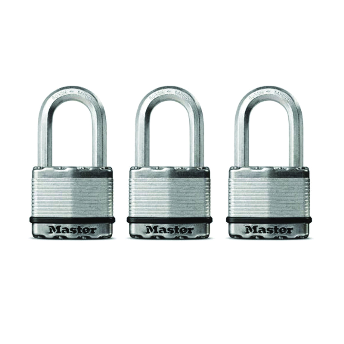 Master Lock Magnum Series M5XTRILHCCSEN Padlock, Keyed Different Key, 3/8 in Dia Shackle, 2 in H Shackle, Zinc