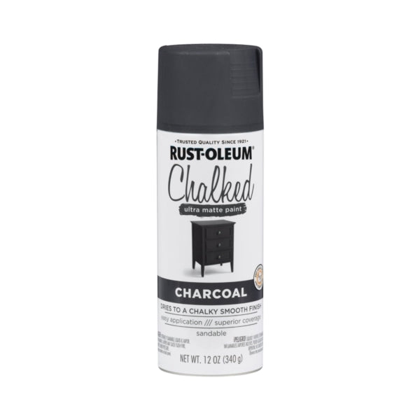 RUST-OLEUM 302590 Ultra Matte Spray Paint, Ultra Matte, Charcoal, 12 oz, Aerosol Can