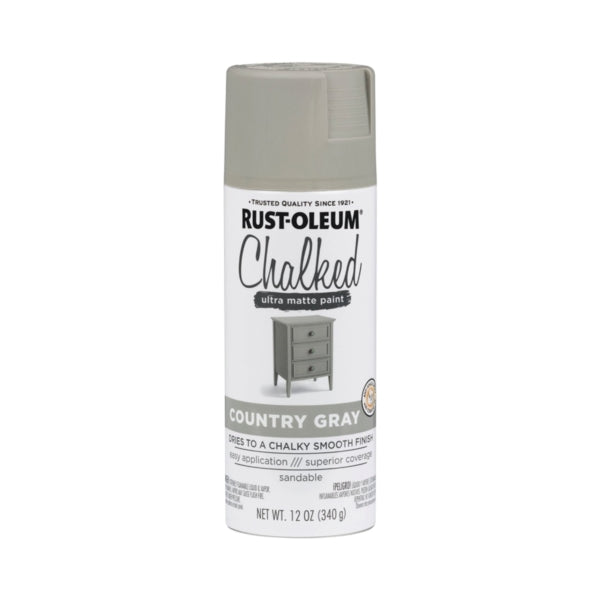 RUST-OLEUM 302593 Ultra Matte Spray Paint, Ultra Matte, Country Gray, 12 oz, Aerosol Can