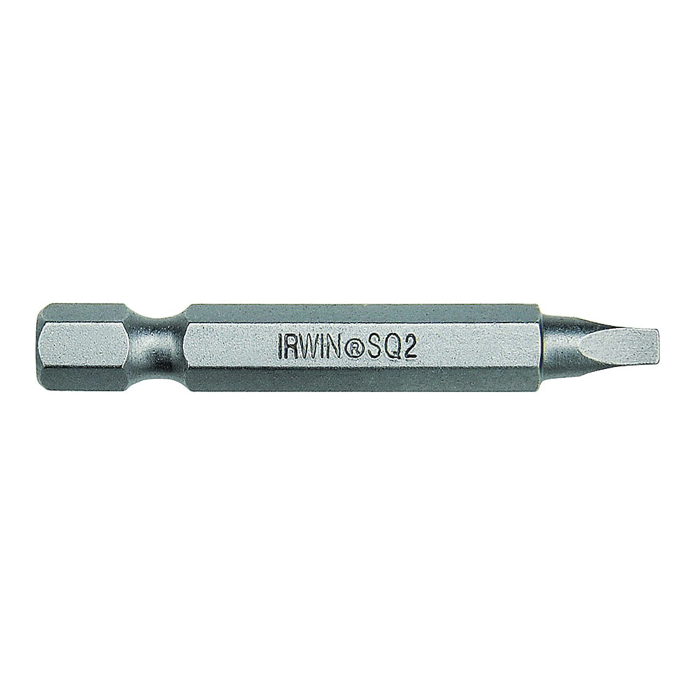 IRWIN 93205 Power Bit, #2 Drive, Square Recess Drive, 1/4 in Shank, Hex Shank, 2 in L, High-Grade S2 Tool Steel