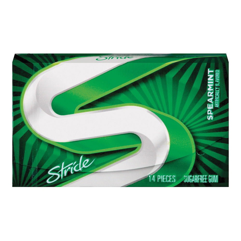 Stride CADBURY STRIDESPEAR10 Candy/Gum, Spearmint Flavor, 14 Pack