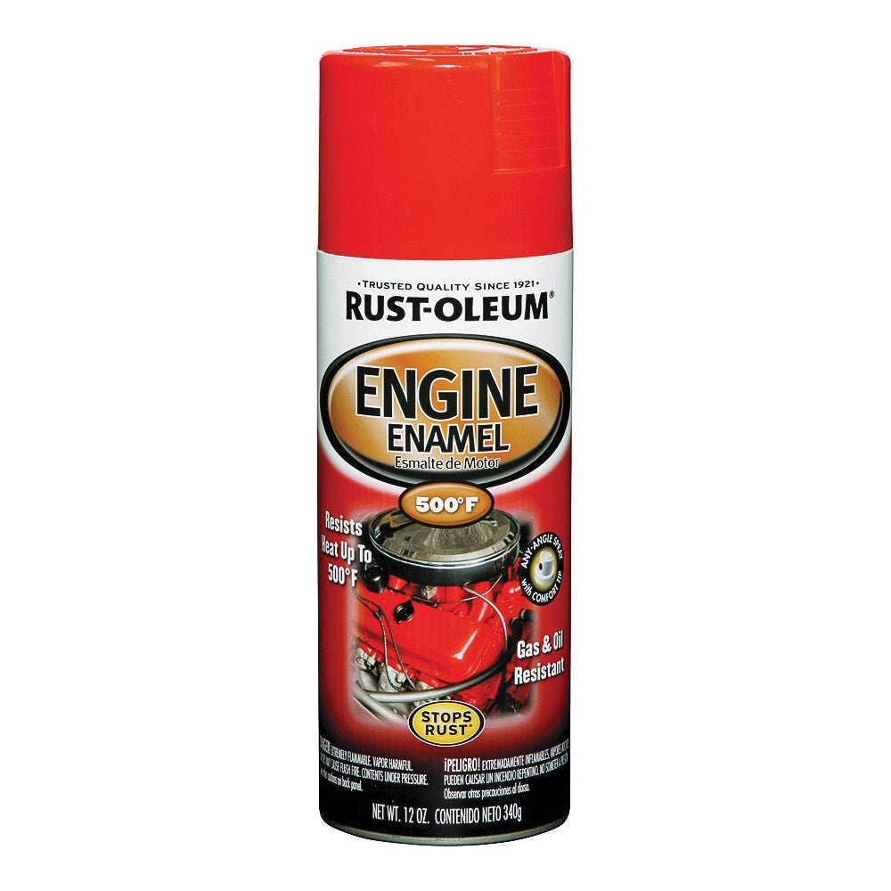 RUST-OLEUM AUTOMOTIVE 248947 Engine Enamel Spray Paint, Chevy Red/Orange, 12 oz, Aerosol Can