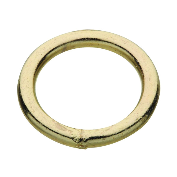 National Hardware 3155BC Series N244-087 Welded Ring, 195 lb Working Load, 1 in ID Dia Ring, #7 Chain, Steel, Brass