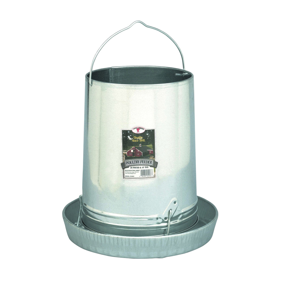 Little Giant 914043 Poultry Feeder, 30 lb Capacity, Rolled Edge, Galvanized Steel