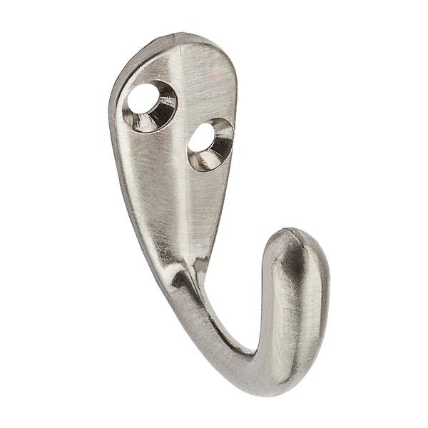 National Hardware V162 N325-506 Cloth Hook, 35 lb, 1-Hook, Zinc, Satin Nickel