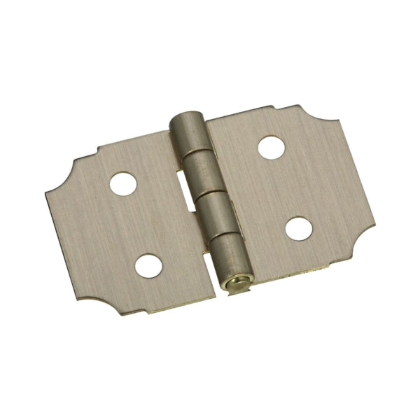 National Hardware N211-458 Decorative Hinge, 0.62 in H Door Leaf, 0.02 in Thick Door Leaf, Brass, Antique Brass