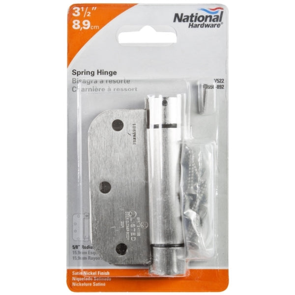 National Hardware N350-892 Spring Hinge, Steel, Satin Nickel, 30 lb