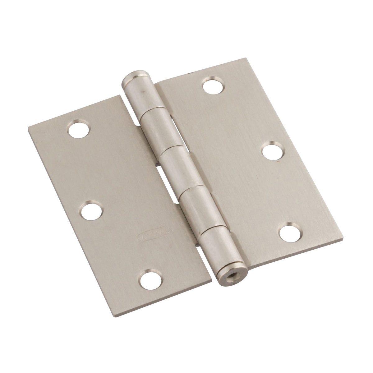 National Hardware N830-326 Square Corner Door Hinge, Cold Rolled Steel, Satin Nickel, Full-Mortise Mounting