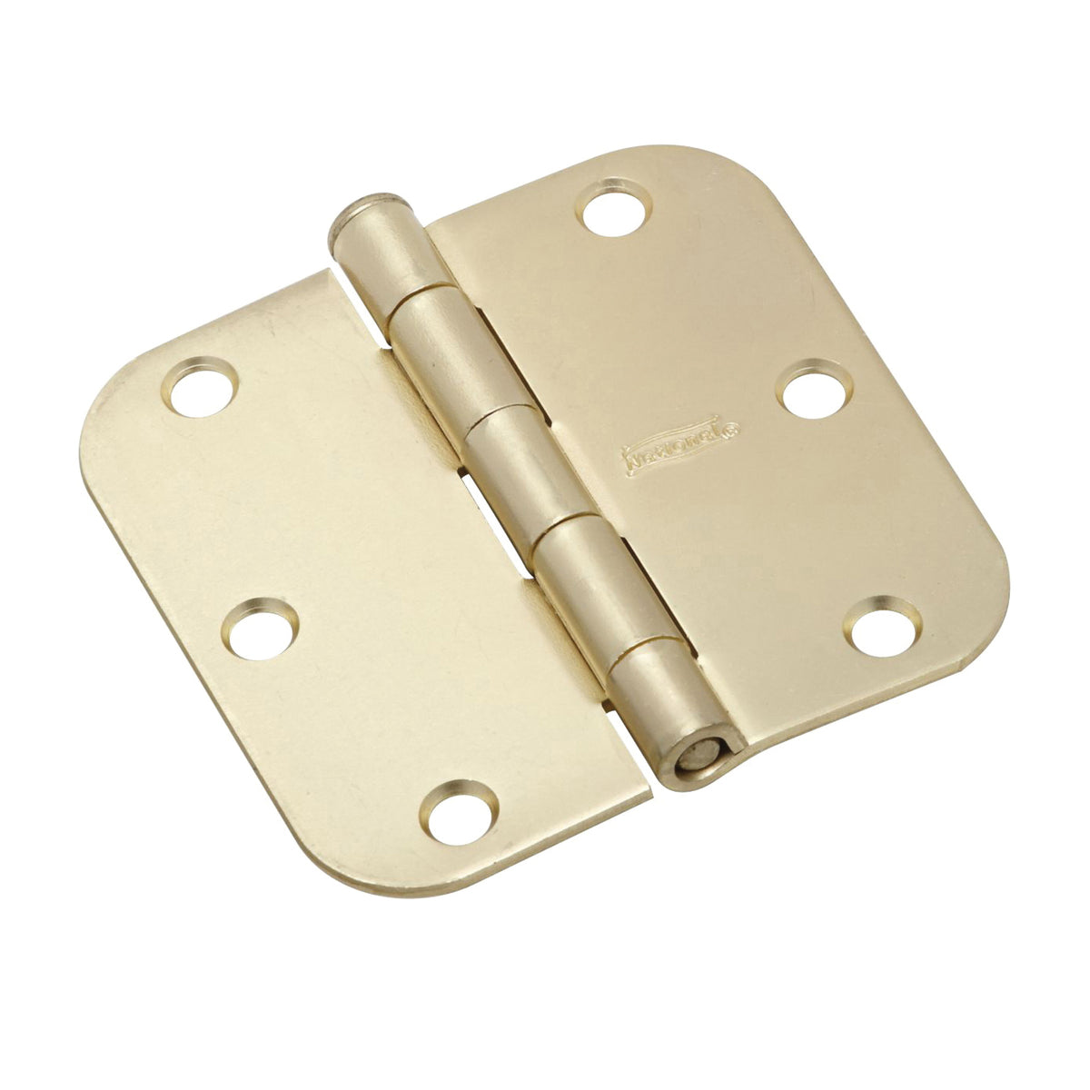 National Hardware N830-334 Door Hinge, Cold Rolled Steel, Satin Brass, Full-Mortise Mounting